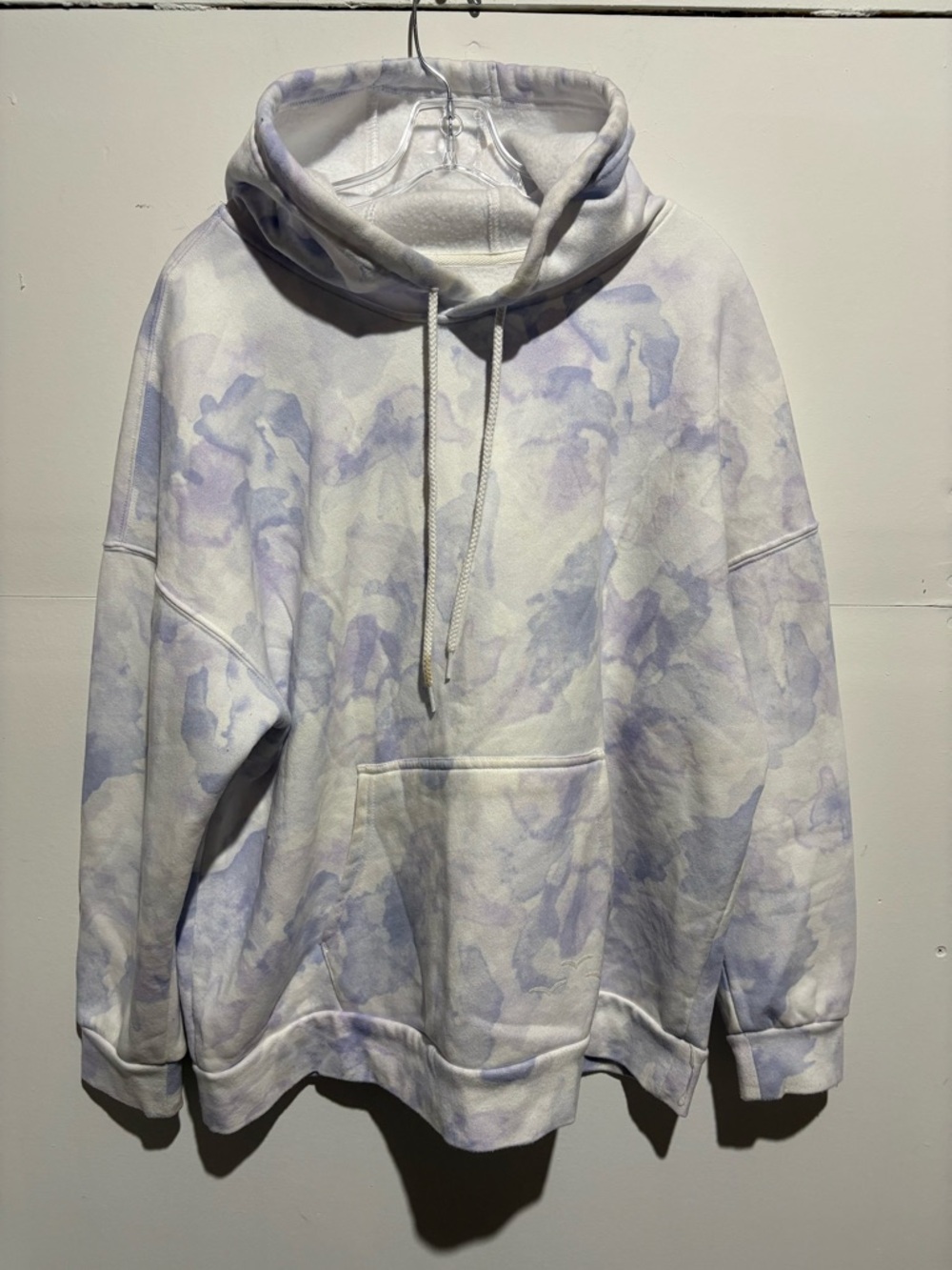 Women’s  Light Lavender Tie-Dye Oversized Pullover Hoodie Sz Large